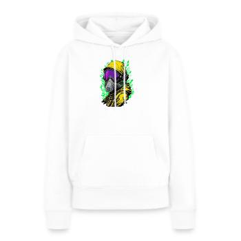 Masque à gaz - Sweat à capuche Premium bio Femme - blanc - Devant - Julia (174cm)
