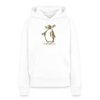 Pinguin Baseballspieler Silhouette - Frauen Premium Bio Hoodie - Weiß - Vorne - Julia (174cm)