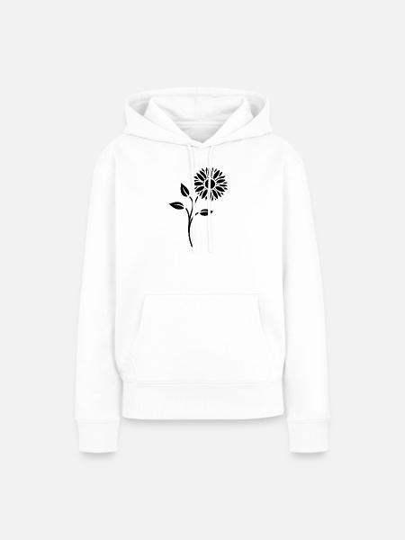 Blumen Silhouette Abstrakte Blütenkunst - Frauen Premium Bio Hoodie - Weiß