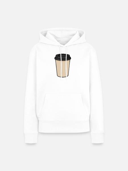 Leeres Takeaway-Kaffeetassen-Aufkleberdesign - Frauen Premium Bio Hoodie - Weiß