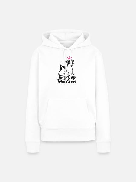 Jack Russell Tiny Dog Total Chaos - Frauen Premium Bio Hoodie - Weiß