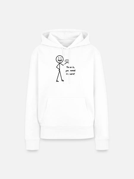 You need more Brain - Frauen Premium Bio Hoodie - Weiß