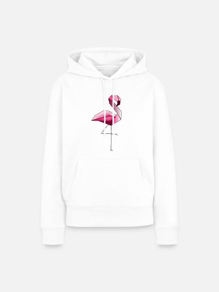 Flamingo - Frauen Premium Bio Hoodie - Weiß