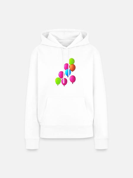 bunte Ballons - Frauen Premium Bio Hoodie - Weiß