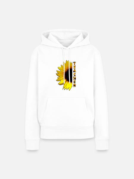 Lehrer Sonnenblume - Frauen Premium Bio Hoodie - Weiß