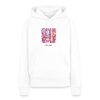 Puissance des fleurs - Sweat à capuche Premium bio Femme - blanc - Devant - Julia (174cm)