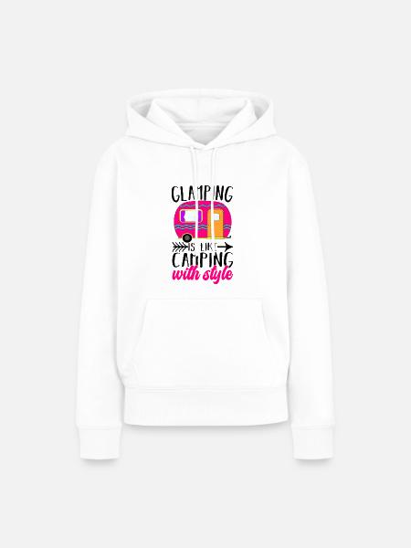 Glamping Glamper - Frauen Premium Bio Hoodie - Weiß