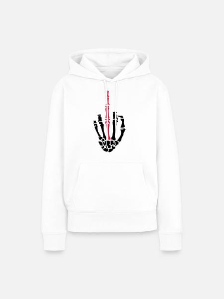 middle finger skulls - Frauen Premium Bio Hoodie - Weiß