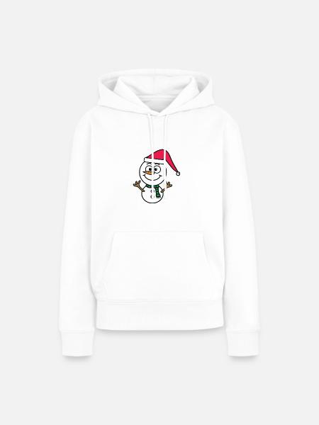 Schneemann - Frauen Premium Bio Hoodie - Weiß