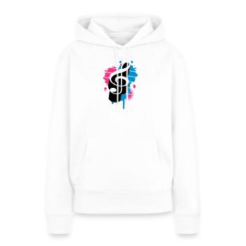 une clé de sol comme un graffiti - Sweat à capuche Premium bio Femme - blanc - Devant - Julia (174cm)