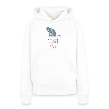 Parce que les chats - Sweat à capuche Premium bio Femme - blanc - Devant - Julia (174cm)