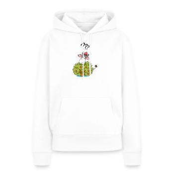 Vache au buisson : design drôle d’animal - Sweat à capuche Premium bio Femme - blanc - Devant - Julia (174cm)