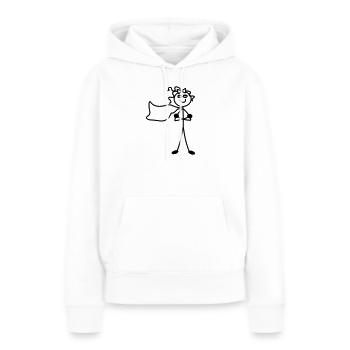 Super fille avec cape - Sweat à capuche Premium bio Femme - blanc - Devant - Julia (174cm)