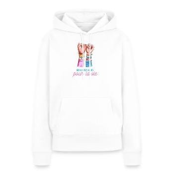 Meilleures amies pour la vie - Sweat à capuche Premium bio Femme - blanc - Devant - Julia (174cm)