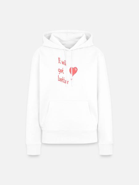 Motivation! - Frauen Premium Bio Hoodie - Weiß
