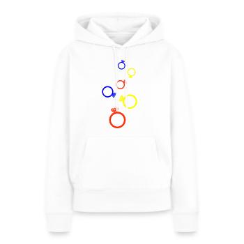 Alliances Colorful - Sweat à capuche Premium bio Femme - blanc - Devant - Julia (174cm)