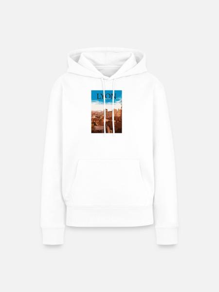 Lyon Stadtlandschaft Sonnenuntergang - Frauen Premium Bio Hoodie - Weiß