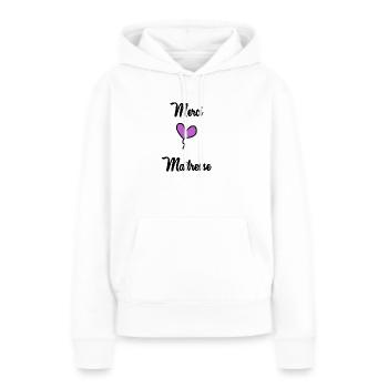DANKE, HERRIN - Frauen Premium Bio Hoodie - Weiß - Vorne - Julia (174cm)