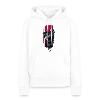 Bote des Himmels: Fliegende Cyanocitta Cristata - Frauen Premium Bio Hoodie - Weiß - Vorne - Julia (174cm)