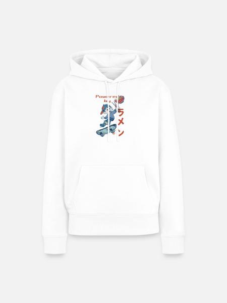 Powered by Ramen - Frauen Premium Bio Hoodie - Weiß