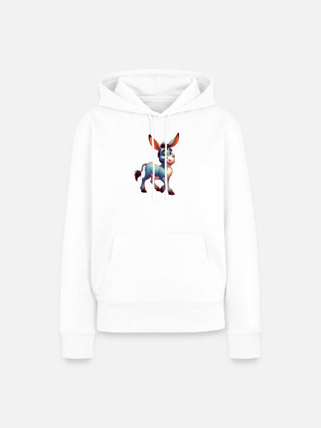 Esel-Maultier - Frauen Premium Bio Hoodie - Weiß