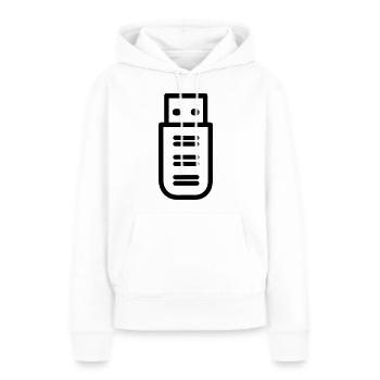 USB-Stick - Frauen Premium Bio Hoodie - Weiß - Vorne - Julia (174cm)