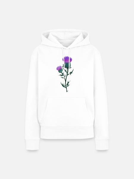 Distel Bearbeiten 1 - Frauen Premium Bio Hoodie - Weiß