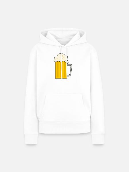 Schaumiger Bierkrug Illustration - Frauen Premium Bio Hoodie - Weiß