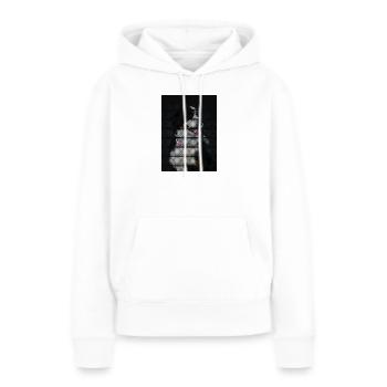 Mosaik Hund mit bunter Halskette - Frauen Premium Bio Hoodie - Weiß - Vorne - Julia (174cm)