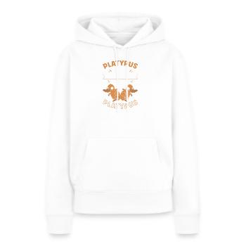 ornithorynque - Sweat à capuche Premium bio Femme - blanc - Devant - Julia (174cm)