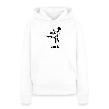 BASE jumping - Frauen Premium Bio Hoodie - Weiß - Vorne - Julia (174cm)