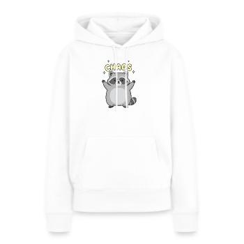 Chaos Waschbär-Jubel - Frauen Premium Bio Hoodie - Weiß - Vorne - Julia (174cm)