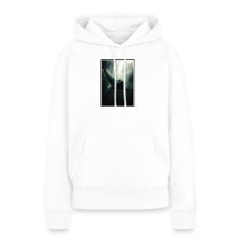 Raies Manta Raies - Sweat à capuche Premium bio Femme - blanc - Devant - Julia (174cm)