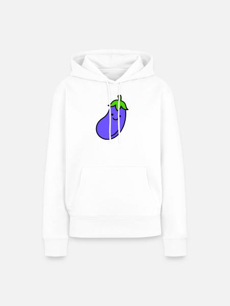 Aubergine - Frauen Premium Bio Hoodie - Weiß