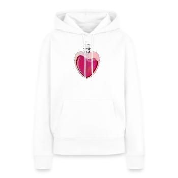 Neon Herz mit Zahndesign - Frauen Premium Bio Hoodie - Weiß - Vorne - Julia (174cm)