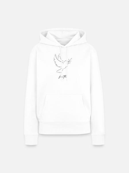 Friedenstaube faith - Frauen Premium Bio Hoodie - Weiß