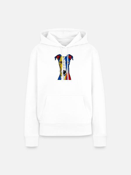 Greyhound - Frauen Premium Bio Hoodie - Weiß