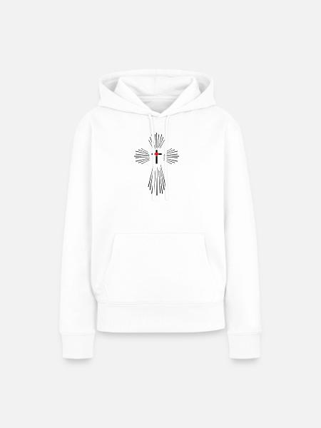 Heiliger Geist Kreuz - Frauen Premium Bio Hoodie - Weiß