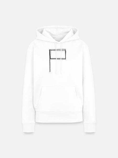 Eckfahne handgezeichnet - Frauen Premium Bio Hoodie - Weiß