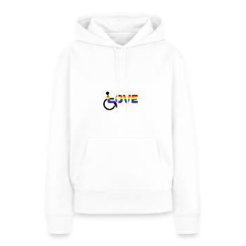 Rollstuhl Love Behindert - Frauen Premium Bio Hoodie - Weiß - Vorne - Julia (174cm)