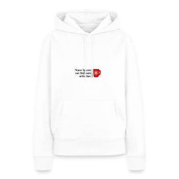 Kann Spuren von Glühwein enthalten - Frauen Premium Bio Hoodie - Weiß - Vorne - Julia (174cm)