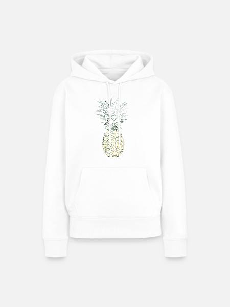Ananas - Frauen Premium Bio Hoodie - Weiß