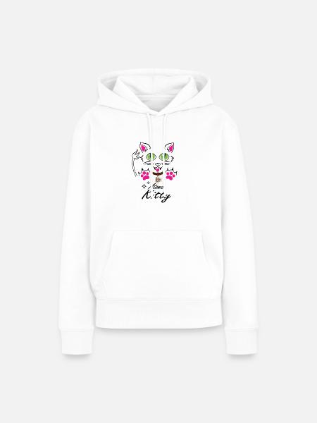 Atomic Kitty #2 - White Shirt - Frauen Premium Bio Hoodie - Weiß