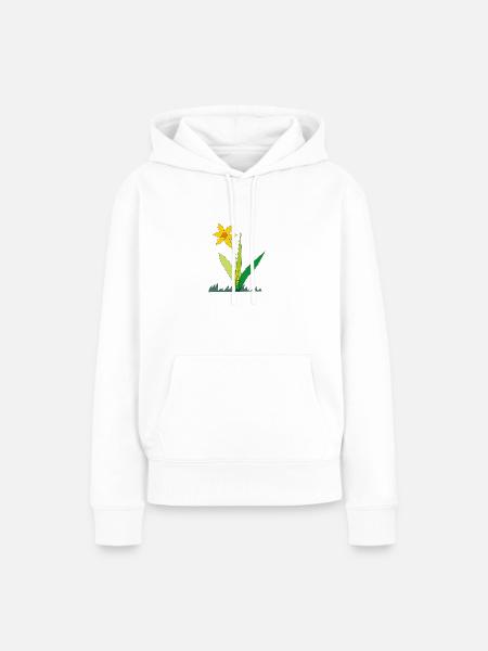 Frühling Blume Narzisse - Frauen Premium Bio Hoodie - Weiß