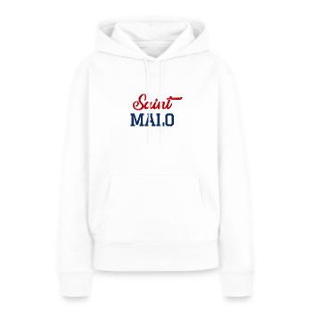 Saint-Malo - Sweat à capuche Premium bio Femme - blanc - Devant - Julia (174cm)