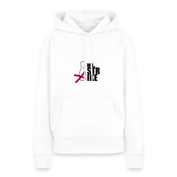 Mr Strike - Le bowling est mon sport - Sweat à capuche Premium bio Femme - blanc - Devant - Julia (174cm)