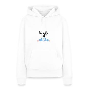 Ich putze mit Herz Liebe - Frauen Premium Bio Hoodie - Weiß - Vorne - Julia (174cm)
