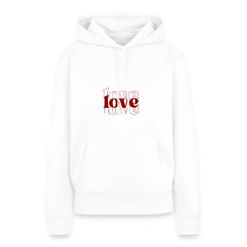 Amour - Sweat à capuche Premium bio Femme - blanc - Devant - Julia (174cm)