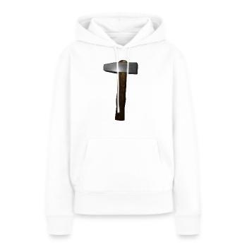Marteau - Sweat à capuche Premium bio Femme - blanc - Devant - Julia (174cm)
