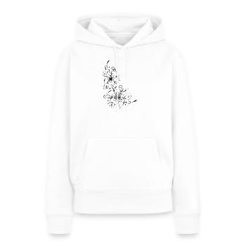 Lily avec des fioritures très délicates. - Sweat à capuche Premium bio Femme - blanc - Devant - Julia (174cm)